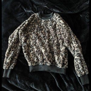 LEOPARD FUR SWEATSHIRT